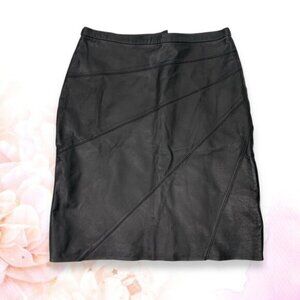 Fairweather Vintage 90s Y2K Black Leather Pencil Skirt